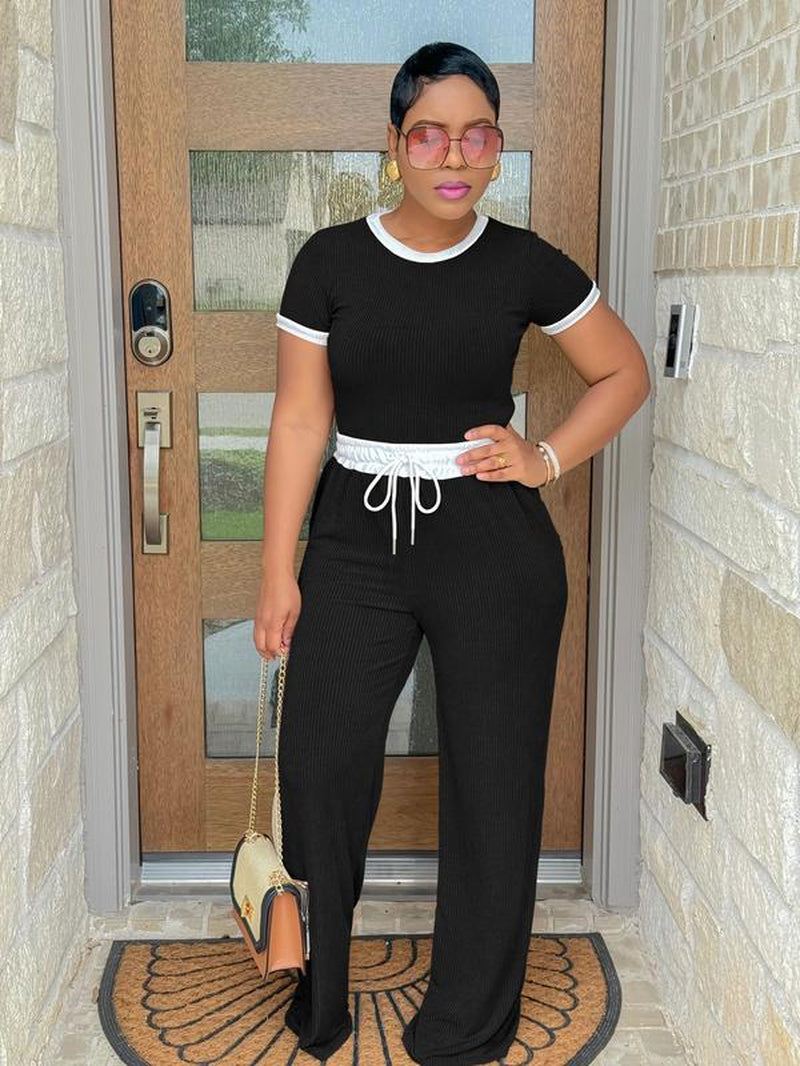 Womens Two Piece Outfits Casual Sweatsuits Set Short Sleeve Matching Sets Tracksuit